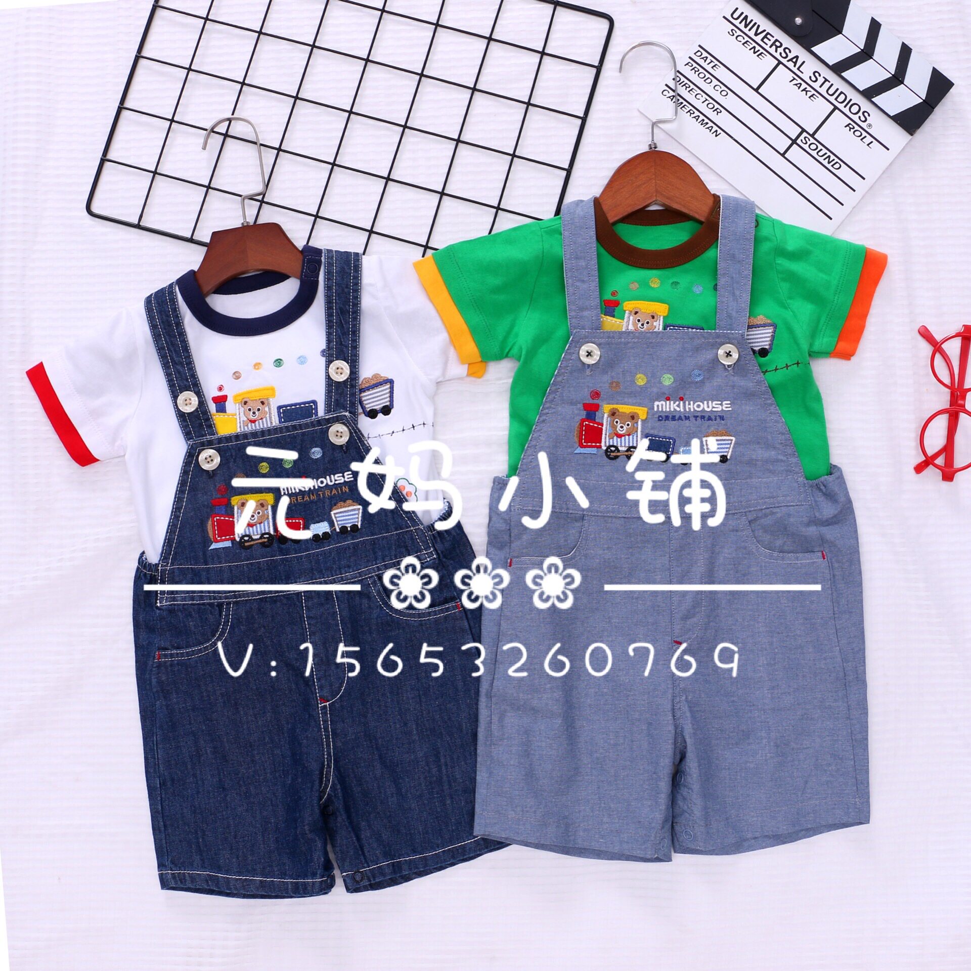 Full cotton fabric * fiery recommended spot 20 years new summer small train embroidery cuddling with baby bag pants short sleeve T-shirt