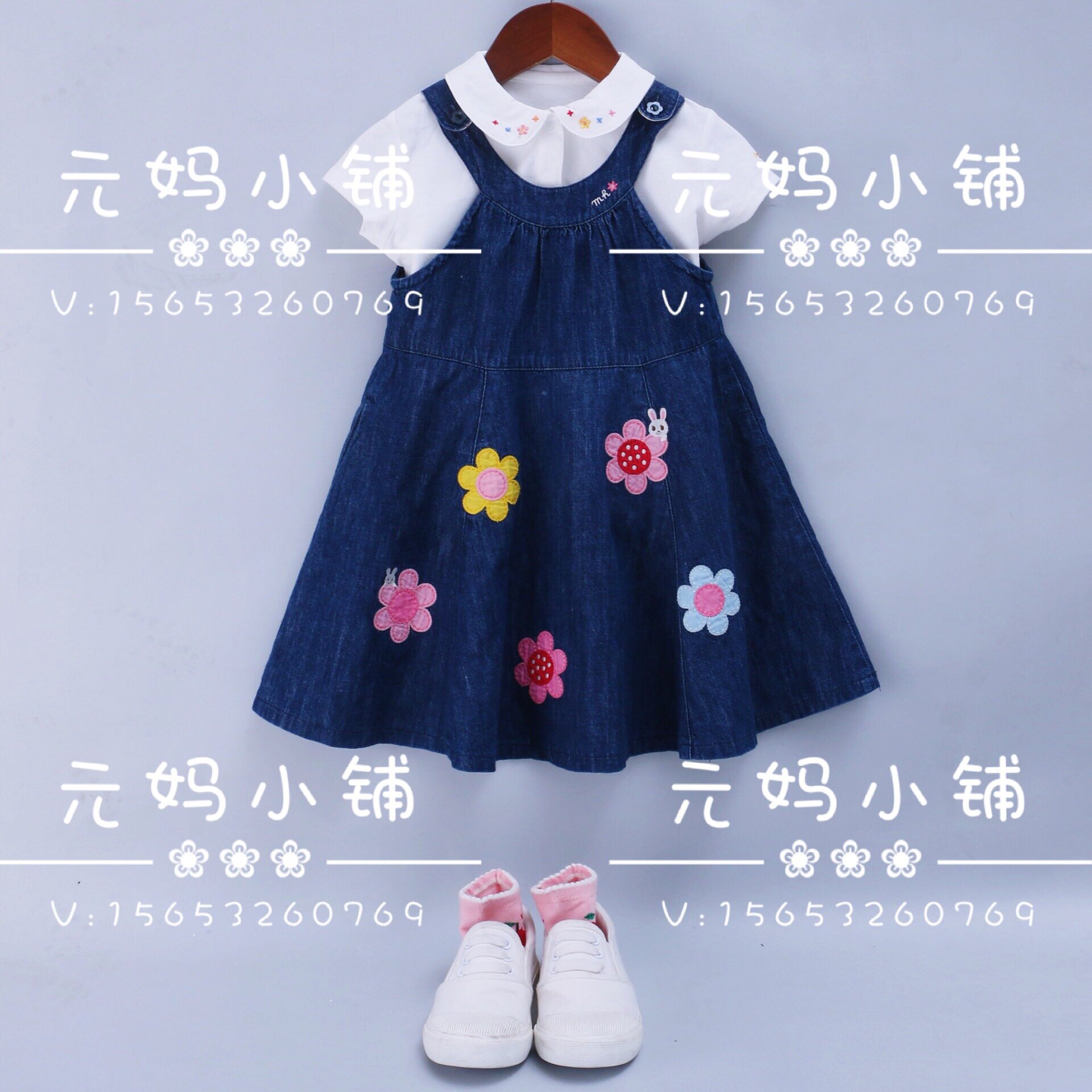 Exploits recommended 20 years new summer style children's clothes women's precious little flower embroidery denim pure cotton huddling bag nepotism mother's house