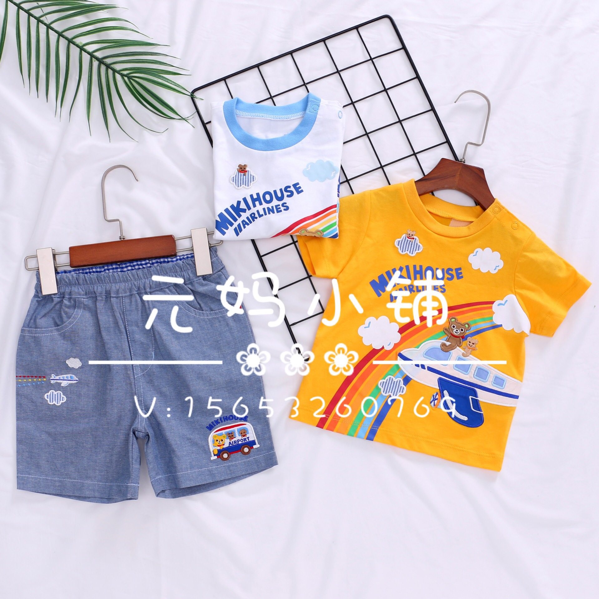 miki children's clothing 2021 summer men's and women's treasure heavy industry cotton 1 4-inch socket wrench machine embroidery series short-sleeved shorts schoolbag