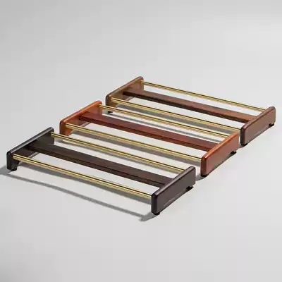 Zhisheng ebony solid wood cup holder Kung Fu tea road tea tray Tea table Tea table accessories Drain rack Mahogany rosewood shelf