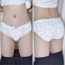 Womens mens summer sweet bow lace edge small floral threaded underwear low waist hip tight briefs