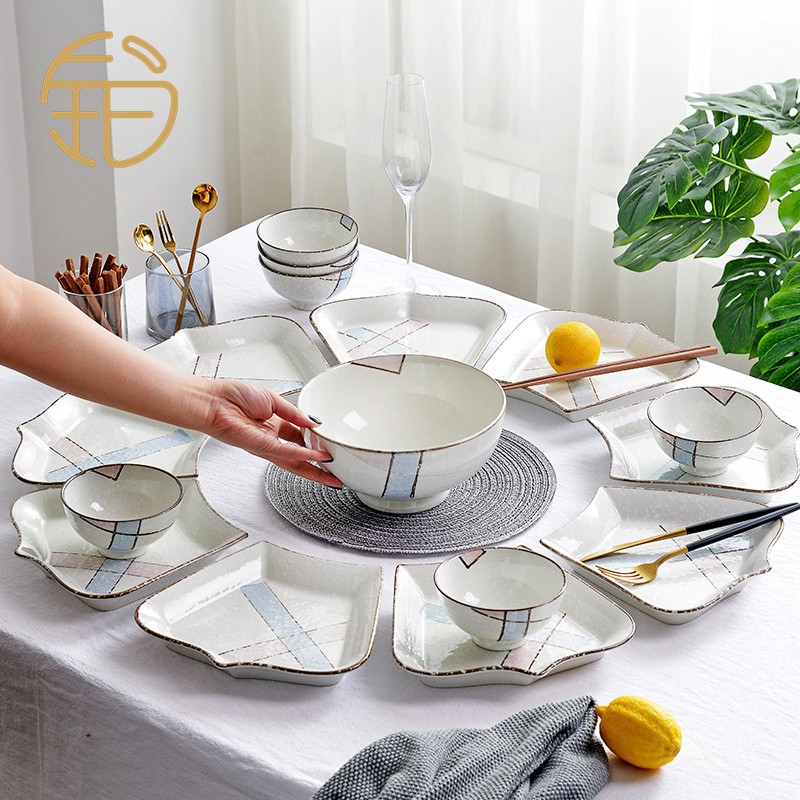 Platinum Yueen Boutique Dish Cutlery Cutlery Sets Home Creative Personality Ceramic Bowls Tray Chopsticks Nordic Wind Upscale Gift