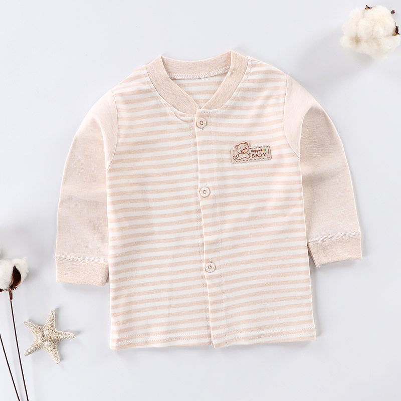 Bé áo mùa thu cardigan bông cậu bé nhỏ cô gái nhấn bông màu đồ lót đáy trên đồ ngủ bé cardigan 0-4 tuổi 3.