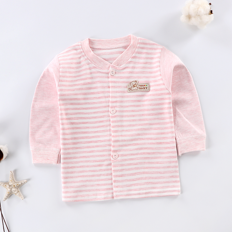 Bé áo mùa thu cardigan bông cậu bé nhỏ cô gái nhấn bông màu đồ lót đáy trên đồ ngủ bé cardigan 0-4 tuổi 3.