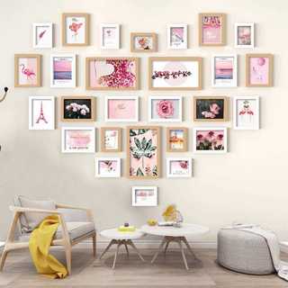 Modern minimalist photo wall photo frame wall decoration living room bedroom punch-free photo frame wall hanging combination heart-shaped photo wall