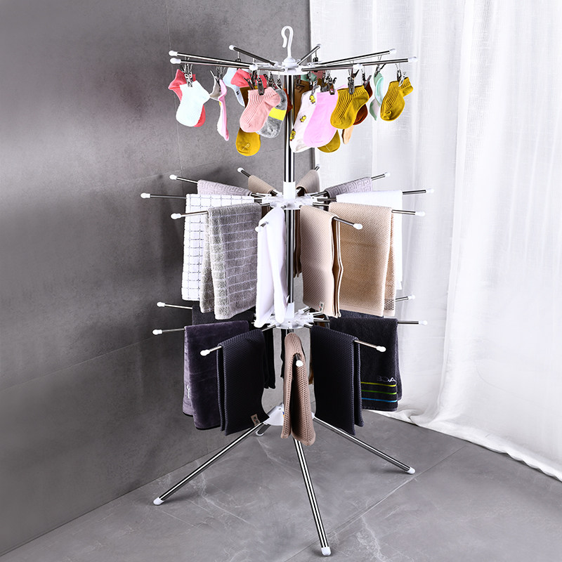 Easy Kelon Baby Clothes Hanger Floor Folding Baby Diaper Rack Balcony Stainless Steel Sun-hanger Children Towel Rack