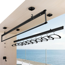 Yi Kailong lifting drying rack black hand-cranked three-pole clothes indoor balcony double-pole drying clothes household cold clothes rack