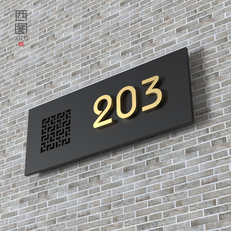 Hollowed-out window flower doorplate No. Stereoshiny Gold number plate Residential home with room number plate Hotel Hotel Guesthouse box Community Room Creative ID Dormitory Folk brand Acrylic Door Plate custom
