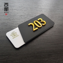 West map acrylic house plate custom residential house number number plate home number hotel box signage creative design digital private room sticker self-adhesive Nordic