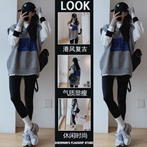 Pregnant woman Autumn Fashion out of fashion Net Red Pregnancy Woman Bottling Moms Loose Casual Blouse Spring Autumn Season Short Subsuit Woman