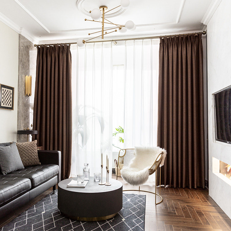 Full blackout curtains thickened opaque hotel sunscreen bedroom sunshade living room 2020 popular new light luxury