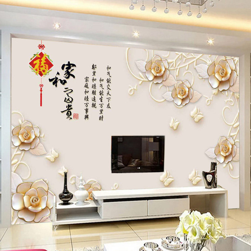 Modern TV background wall painting bamboo wood fiber integrated wall panel living room 3D quick-loading board painting 8D high-gloss decorative painting