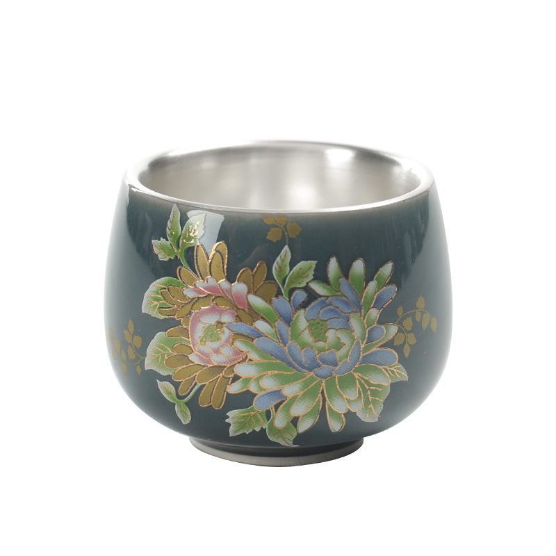 Ceramic tea tasted silver gilding master cup your up, a single cup of large household ji green tea tea cup sample tea cup