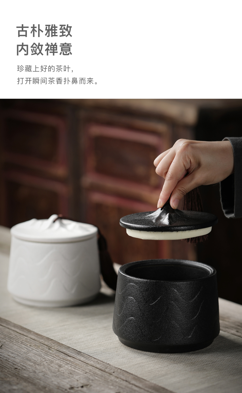 Ceramic tea pot large seal storage tank coarse TaoChan pu 'er tea to wake wind receives support LOGO engraving