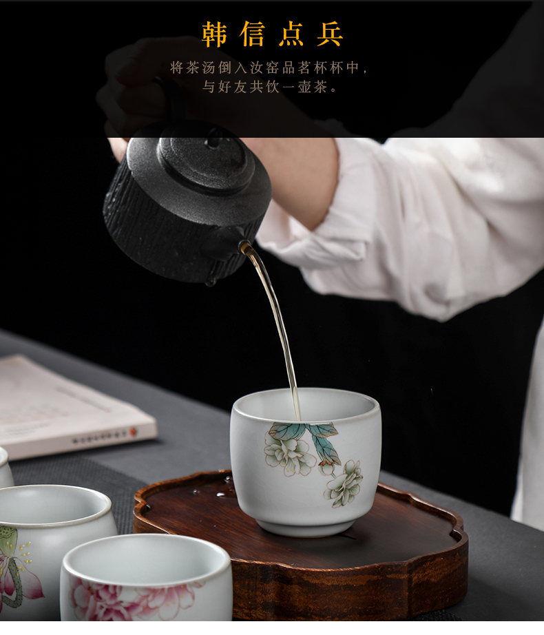 Your up hand - made jingdezhen checking ceramic cups, small single cup sample tea cup kung fu master CPU open for