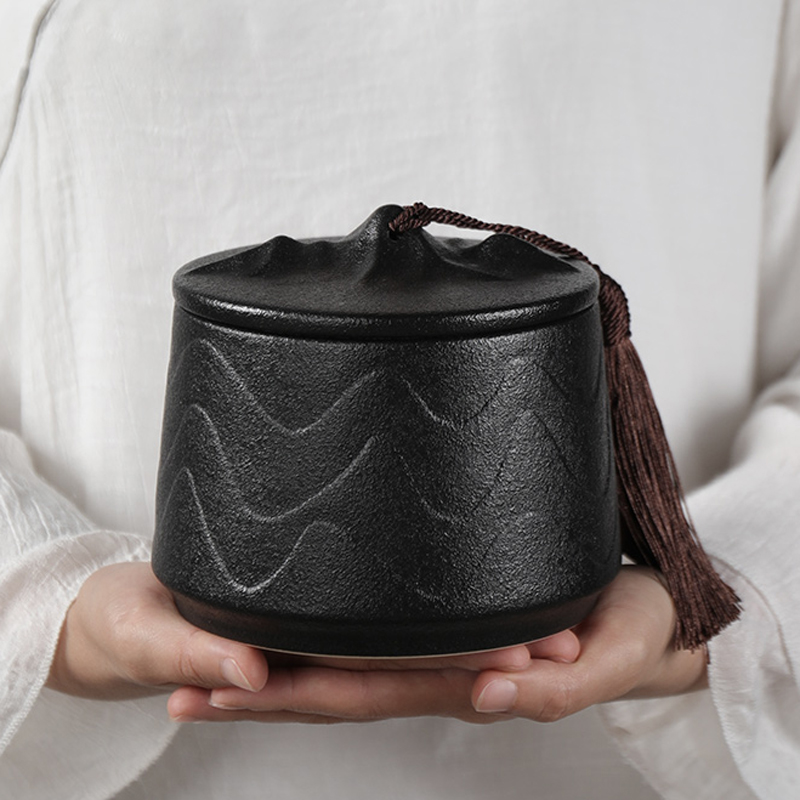 Ceramic tea pot large seal storage tank coarse TaoChan pu 'er tea to wake wind receives support LOGO engraving
