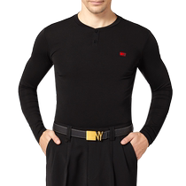 NY Nayi mens black two-button long-sleeved modern dance Latin dance national standard dance comprehensive training suit practice suit