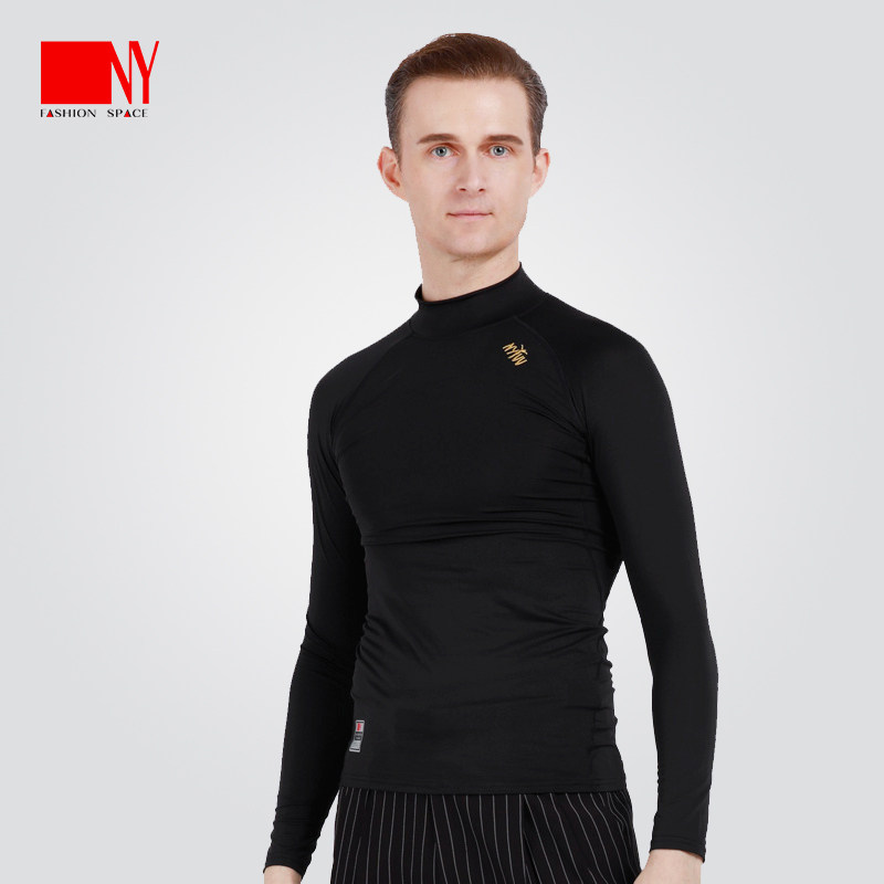 NY Naradin Dance Costume Men's Autumn/Winter Dance Dress Men's Top High Neck Modern Dance Adult Practice National Standard Dance Costume Dance Dress