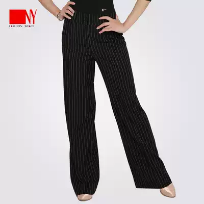 Nina art dance dance pants female adult high waist Latin dance pants practice clothes social dance national standard dance pants stripes