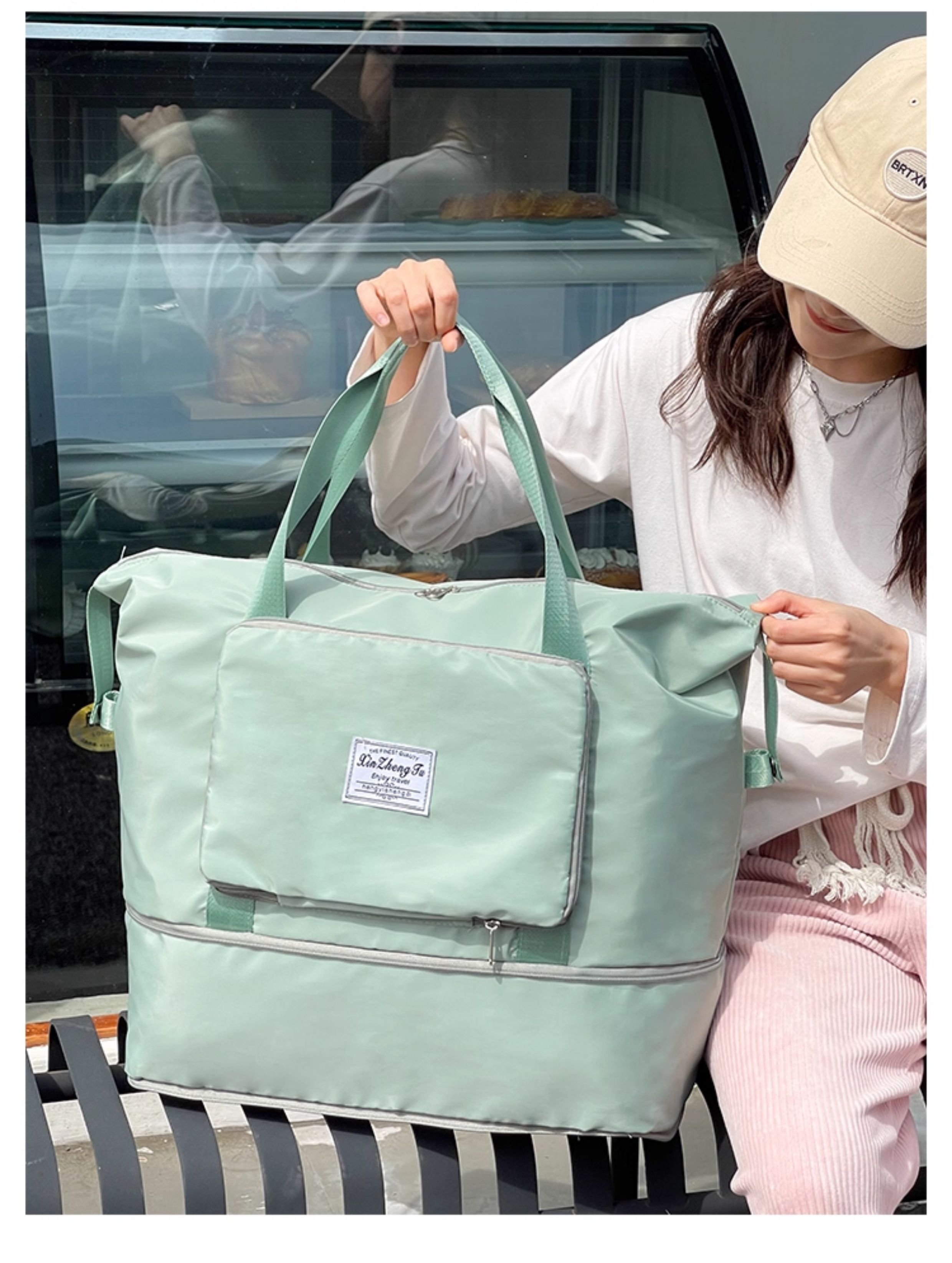 Maternity Special for Maternity Cosmetics Bag Large Capacity Lightweight Short Distance Folding Travel Bag Satchel Luggage Bag for Children — 7