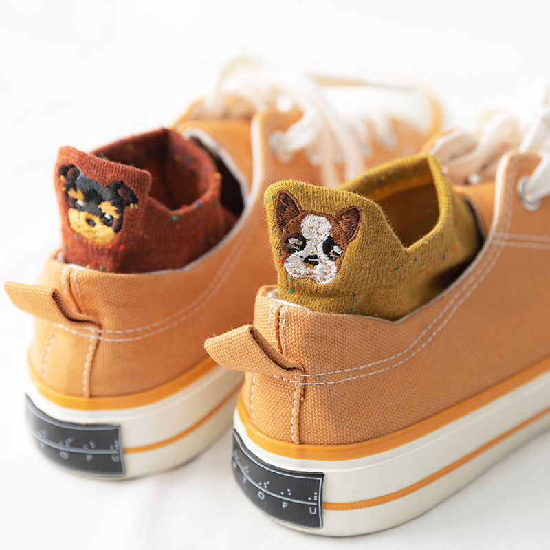 Socks men ins trend socks summer low-waisted socks Japanese all-match cute ear-lifting pure autumn couple socks men