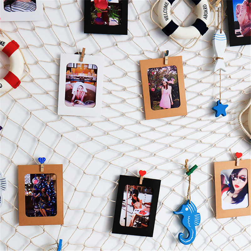 Mediterranean hemp rope fishing net grid decoration Kindergarten school background wall corridor hanging air hanging woven mesh