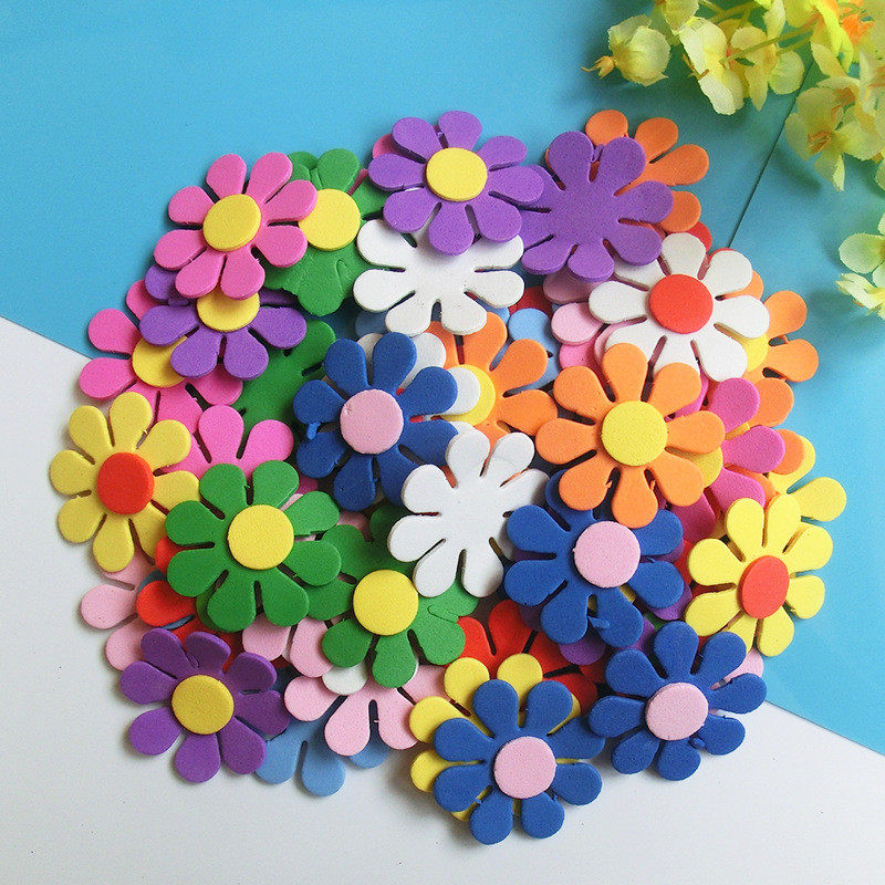 Kindergarten decoration wall sticker foam flower smiley face sunflower environment decoration board EVA newspaper sticker classroom dress up
