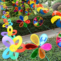 Kindergarten hanging decoration waterproof string rope windmill Real estate scenic spot outdoor plastic cable color small windmill