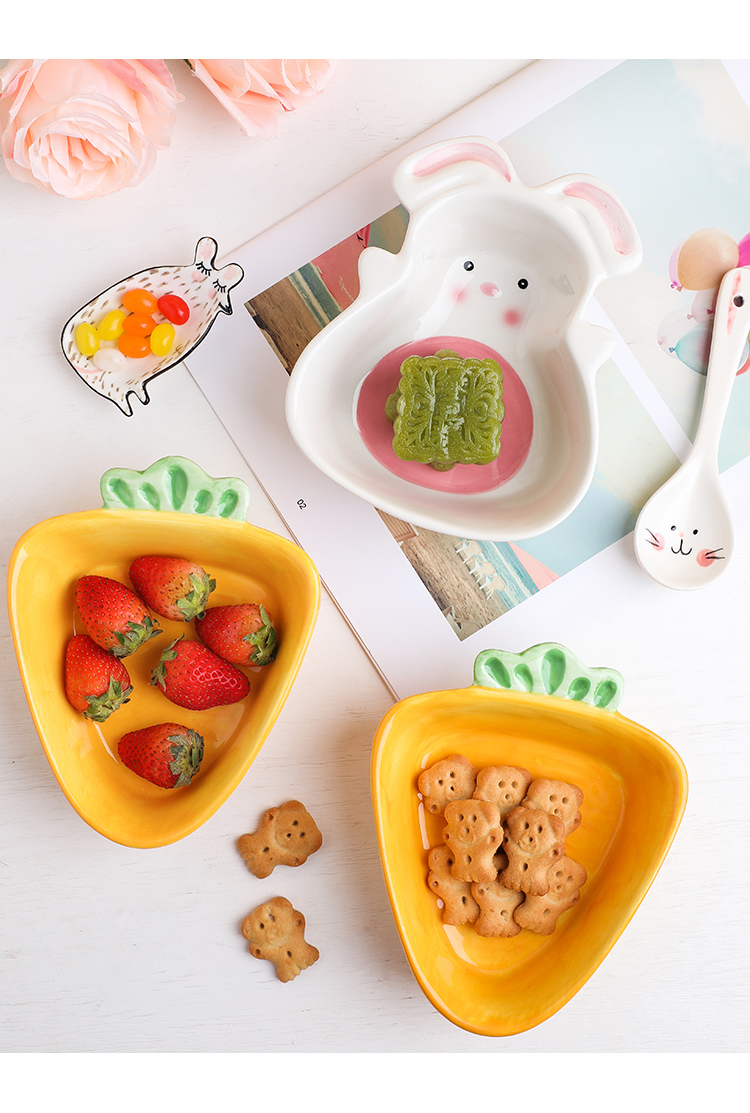 Express cartoon rabbit ceramic bowls domestic creative move children tableware baby side dish bowl of have to use