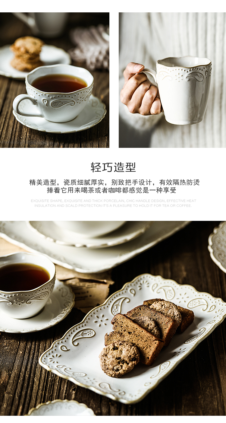 Tinyhome Europe type restoring ancient ways anaglyph ceramic tableware western - style food dish dish soup bowl salad bowl dessert plate coffee cup