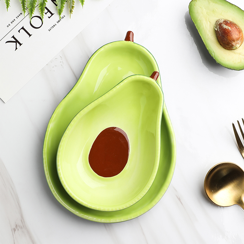 Ins and lovely but avocado ceramic disc household fruit salad of dish of all the creative special - shaped plate small dishes