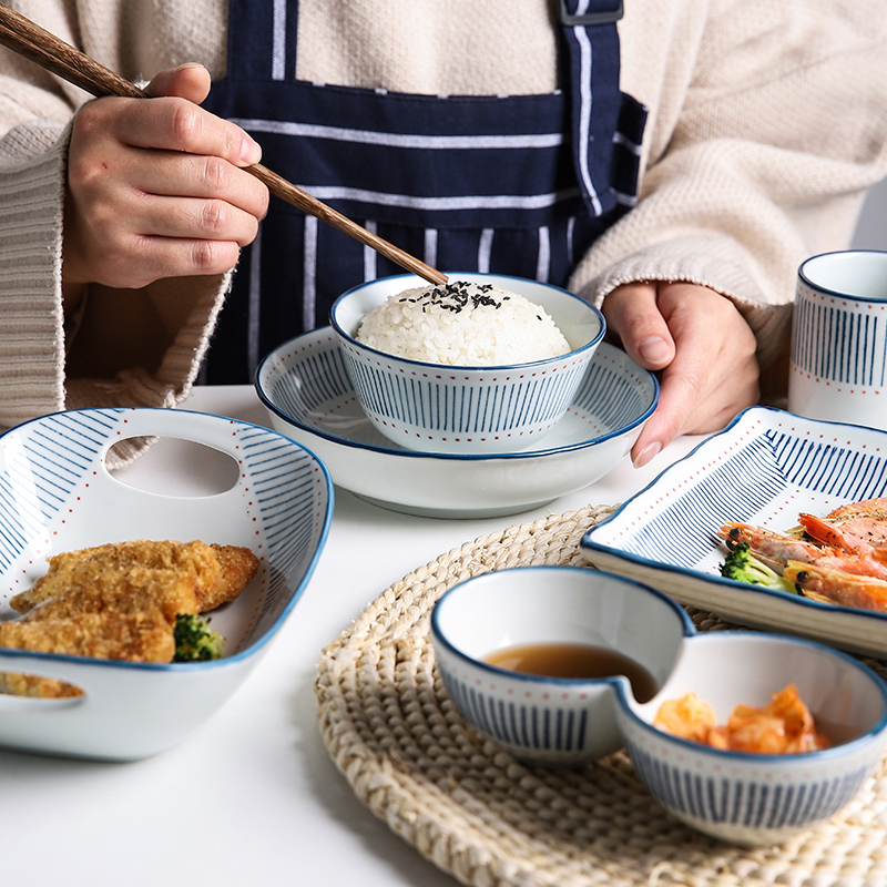 Tinyhome the fishing under glaze color porcelain tableware suit 0 flavour dish home soup bowl rainbow such as bowl spoon, the rice bowls