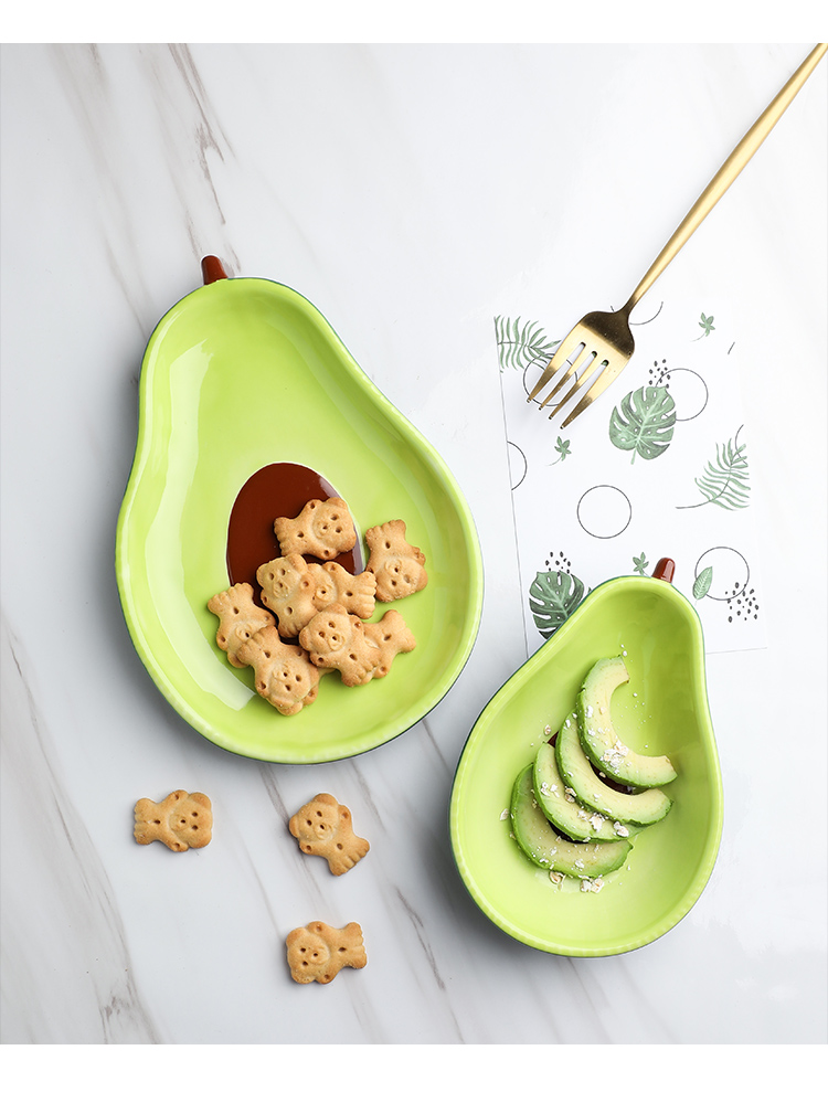 Ins and lovely but avocado ceramic disc household fruit salad of dish of all the creative special - shaped plate small dishes