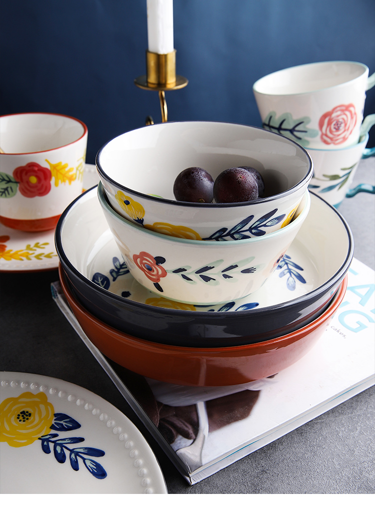 Tinyhome creative ceramic dish dish dish of the four seasons of household flat deep fruit bowl soup plate salad dishes