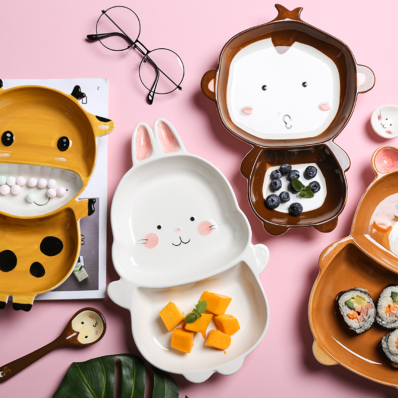 Express animals ceramic tableware frame plate meal plate suit household idea to eat your job baby's suit