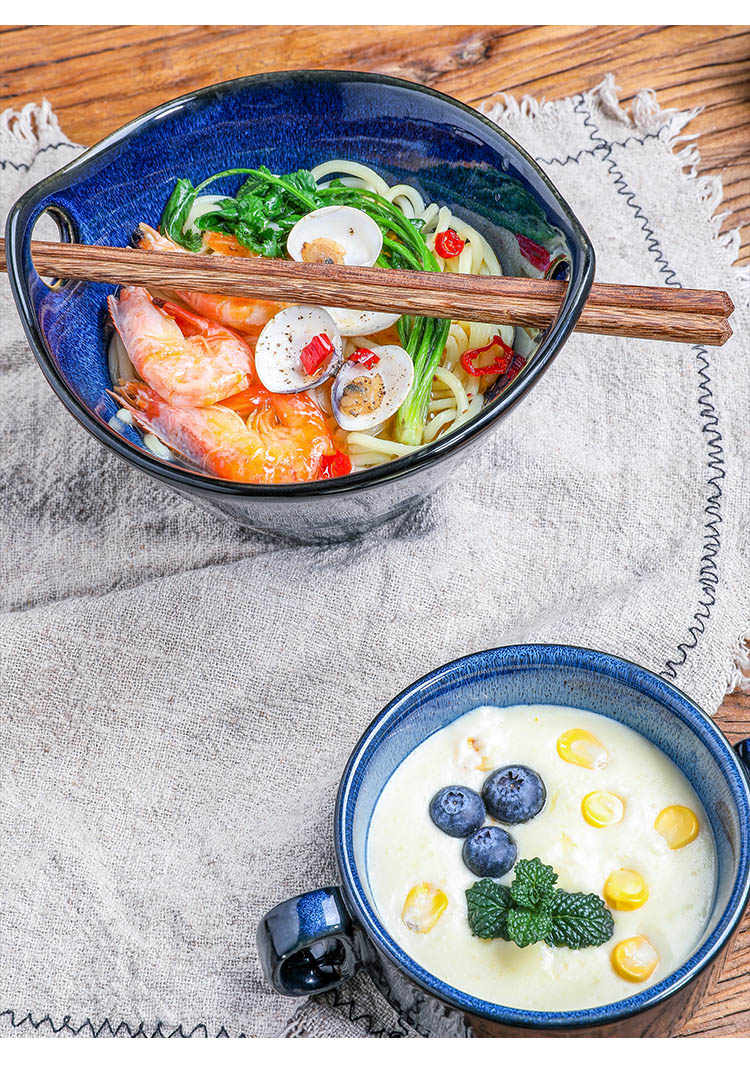 Tinyhome Europe type up ceramic tableware baking pan cheese baked FanPan rainbow such as bowl chopsticks to offer them deep bowl of soup plate