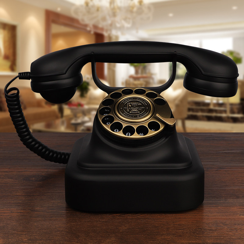 Jinshundi American-style European-style antique retro telephone old-fashioned rotary disk fixed telephone home office landline