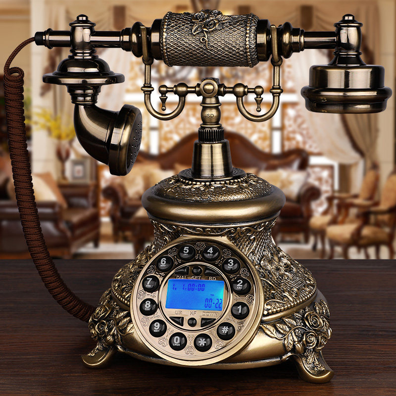 Retro telephone landline home European old-fashioned antique telephone fixed wireless card rotating living room wired