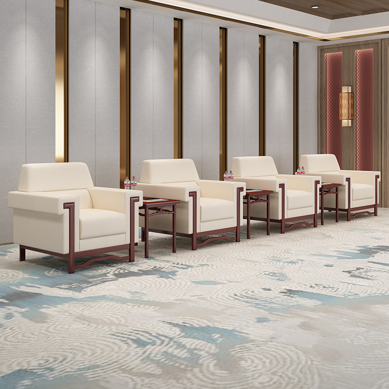 VIP Reception Room Sofa Meeting HOTEL LOBBY HOTEL HALL GENUINE LEATHER BRIEF MODERN BUSINESS SINGLE PLACE COMPOSITION