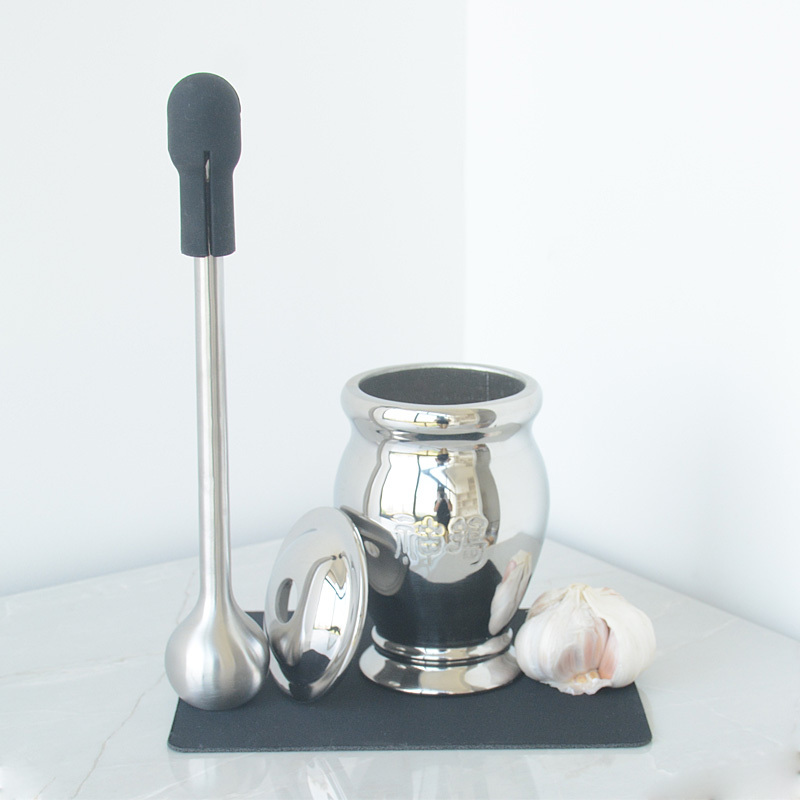 Solid Cast 304 Stainless Steel Pestle and Mortar Manual Garlic Masher for Crushing Ingredients and Spices, Garlic and Ginger Crushing Jar Solid Cast 304 Stainless Steel Pestle and Mortar Manual Garlic Masher for Crushing Ingredients and Spices, Garlic and Ginger Crushing Jar