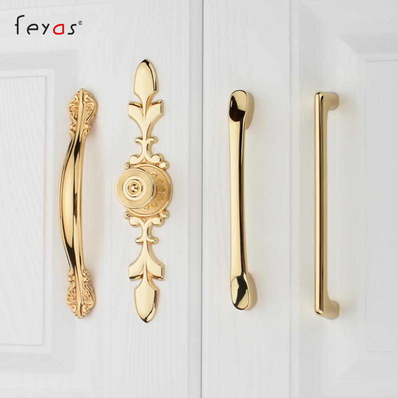 Cabinet door lapel light lavish Nordic modern minimalist High-end Bright Gold Integral Cupboard Handle Eurostyle Cabinet Drawer single-hole