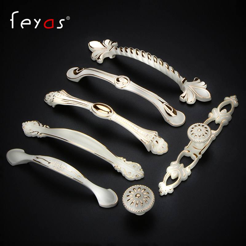 Eurostyle door handle Ivory White Color High-end Wardrobe Door Overall Cabinet Shoe Cabinet Wine Cabinet handle drawers Round single-hole handle