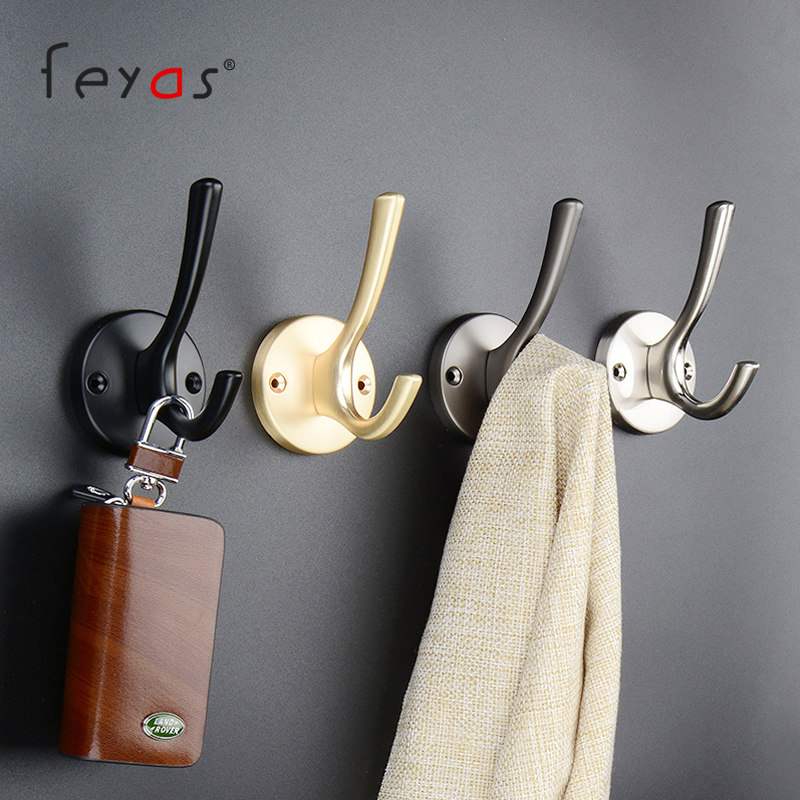 Hanging clothes hook wall hanging wall coat hat hook gold creative wardrobe shoe cabinet entry door clothes hook metal punched single