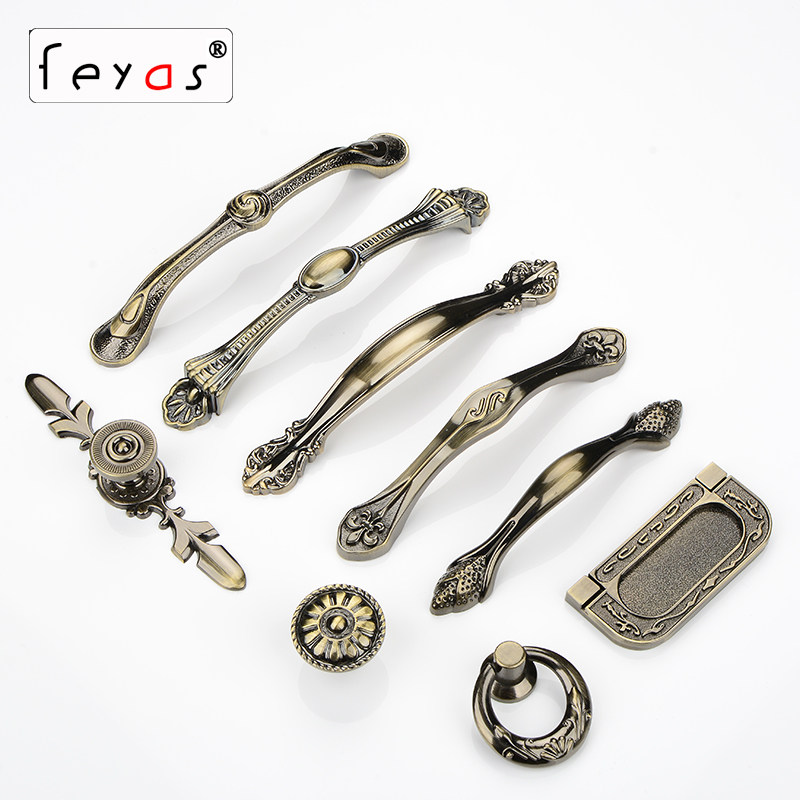 FEYAS imitation ancient wardrobe handle Qingku integral cabinet door handle European-style retro drawer cabinet single-hole small handle