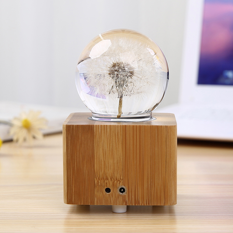 Dandelion gauge Benyon Flowers Basket Tooth Shine Water Crystal Ball Music Box Featured Creative and Girls Day Gift Custom