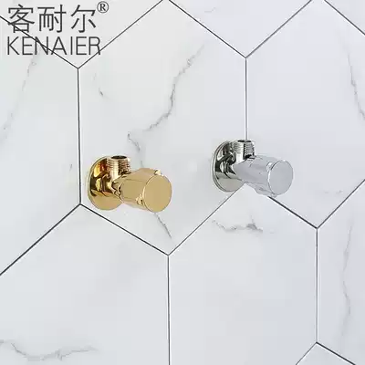 Nordic light luxury all copper body thickened hot and cold Golden Triangle valve wash basin silver toilet stop valve