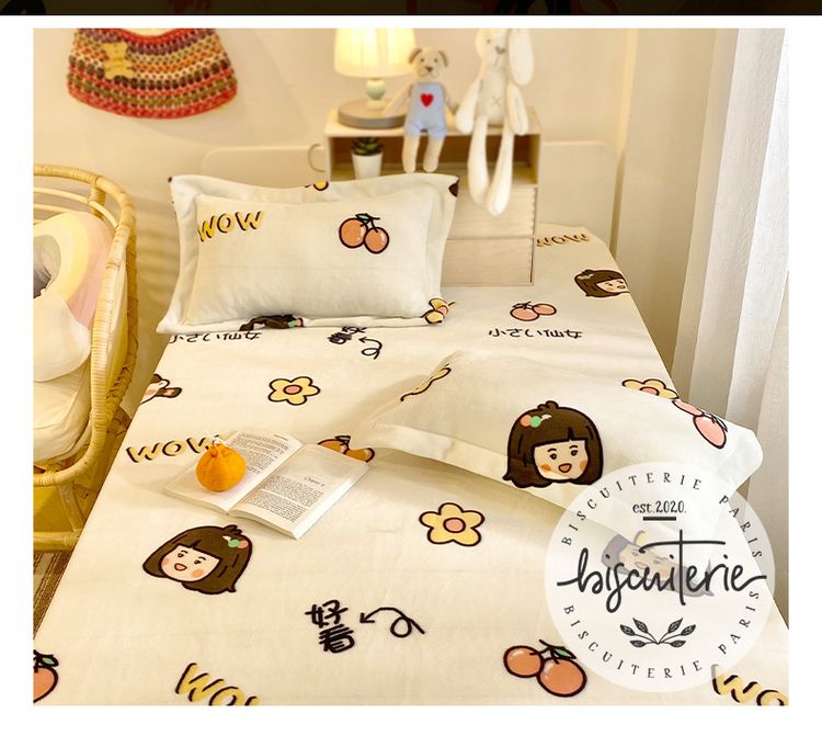 Ga trải giường flannel san hô một mảnh dày hơn khăn trải giường trải giường nệm bảo vệ trẻ em 1,5 mét 1,2 tấm chống trượt - Trang bị Covers