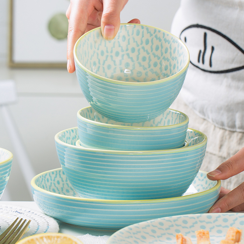 Bowl of Japanese creativity small fresh rice bowl dish dish dish simple dish combination ceramic tableware