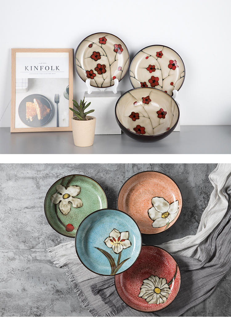 Ceramic dish household creative move deep dish soup plate dishes good - & Japanese snack plate composite plate