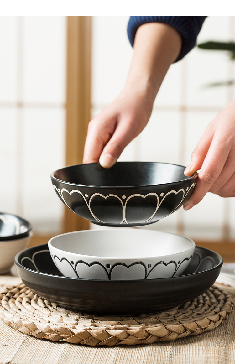 Japanese dishes suit household retro 4 creative move to use soup bowl dish oven special ceramic tableware